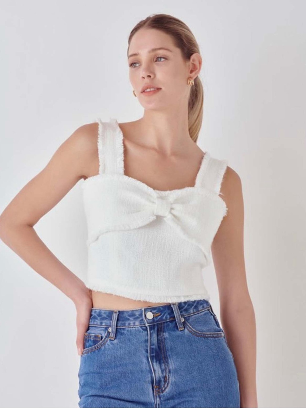 Endless Love Tweed Bow Top